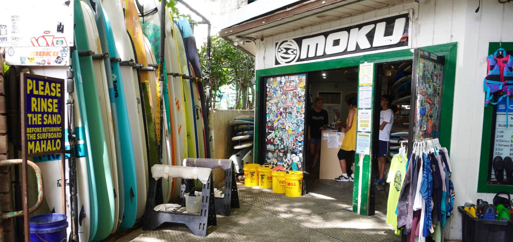 Inside the MOKU Hawaii surf shop